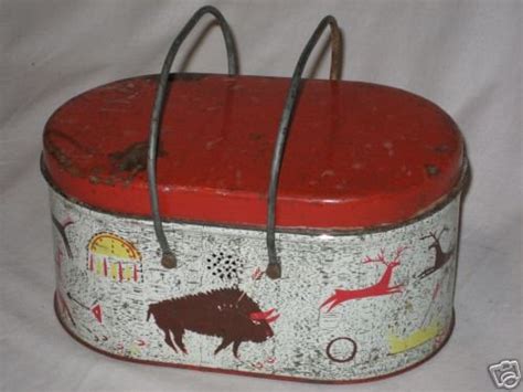 vintage metal american indians lunch boxes|Metal Lunchbox Indians for sale .